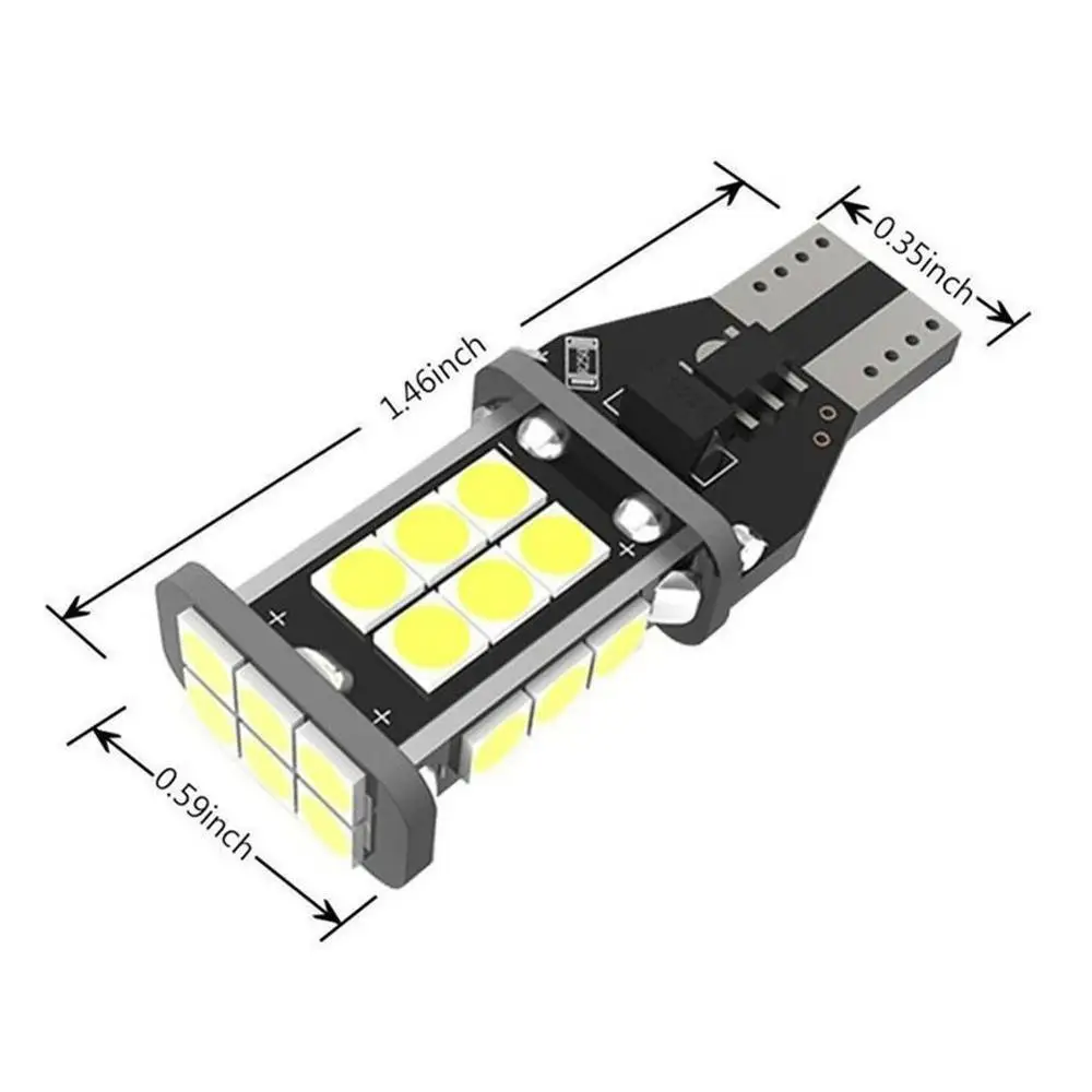 2 шт. T15 W16W 921 912 супер яркий 1200Lm 3030 SMD СВЕТОДИОДНЫЙ CANBUS без ошибок OBC автомобильный резервный фонарь лампа Хвостовая лампа ксеноновая белая