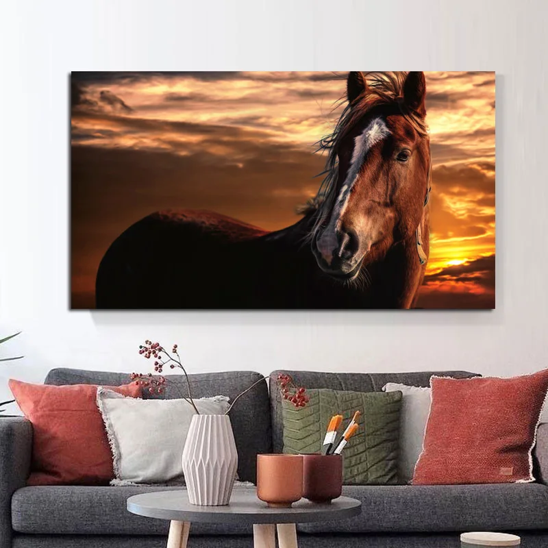 Современное настенное украшение с животными Постер лошадью Настенная картина на