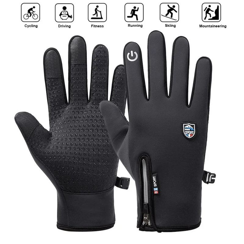 

Cycling Gloves Winter Warm Windproof Bike Gloves Touch Screen Anti-slip Full Finger Luva Ciclismo Bicycle Glovesk
