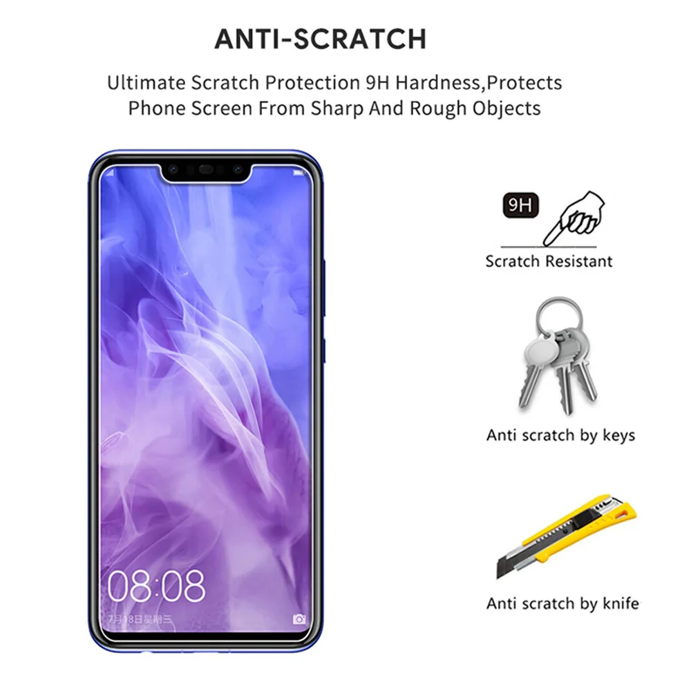 Закаленное стекло для телефона Защитное Huawei P20 P30 Lite Pro передняя стеклянная пленка