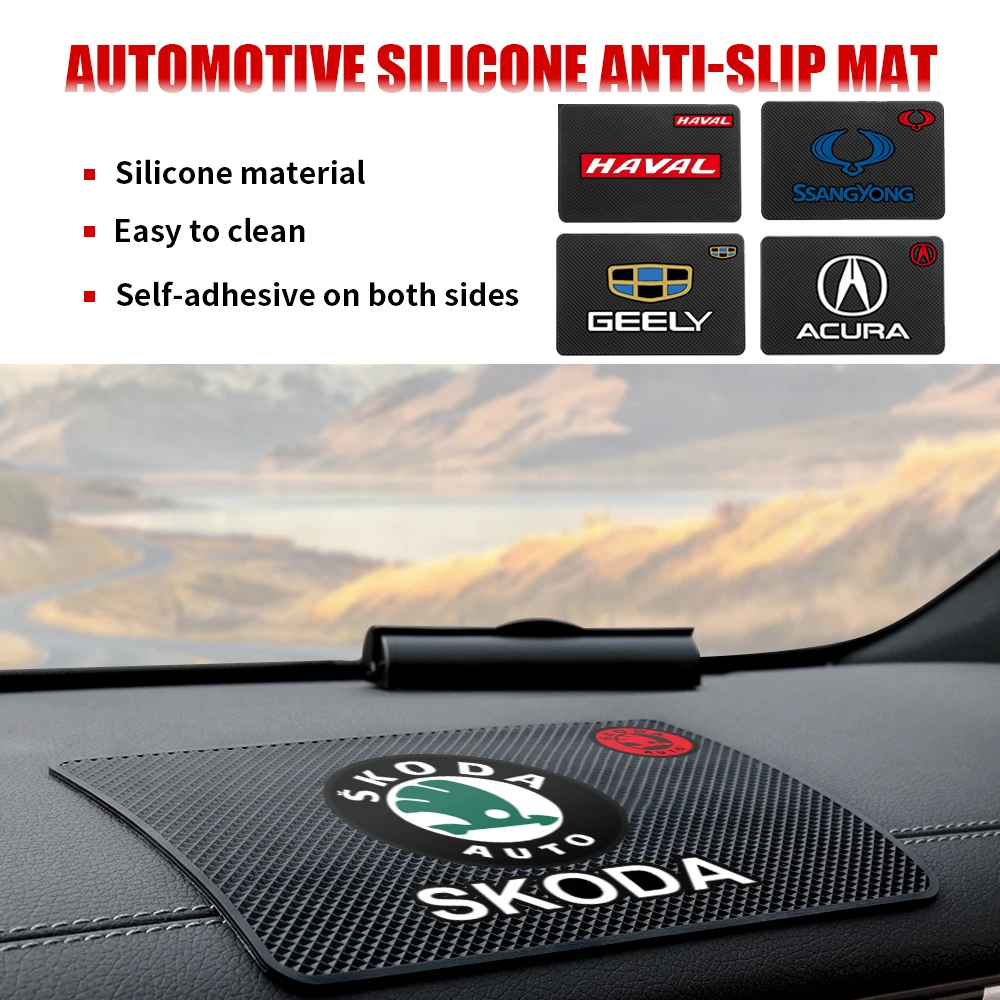 

Car Anti- Slip Silicone Mat Interior Dashboard Sticky Non-Slip Gel Pad For Skoda Octavia 2 3 A5 A7 1 Rapid Fabia Yeti Superb etc