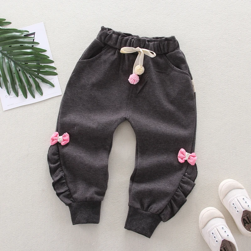 

Spring Autumn Children Cotton Baby Girls Clothes Bow Drawstring Bloomers Pants Infant Kids Fashion Toddler Tracksuits