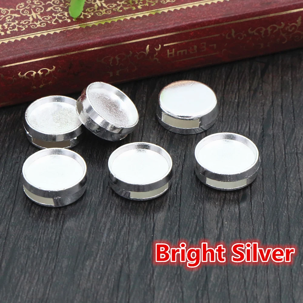 Bright Silver 16 шт 12 мм Внутренний Размер 6 цветов модный стиль кабошон базовая Камея Подвески для 8 мм кожаный браслет - Цвет: Bright Silver