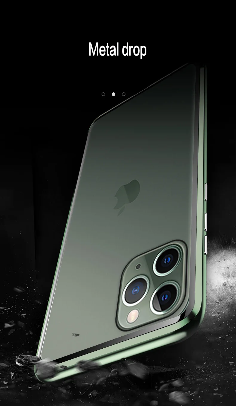 Магнитный чехол для iPhone 11 X Xr Xs Max 6 6s 7 8 Plus, противоударный чехол для iPhone 11 Pro Max, задняя крышка из закаленного стекла