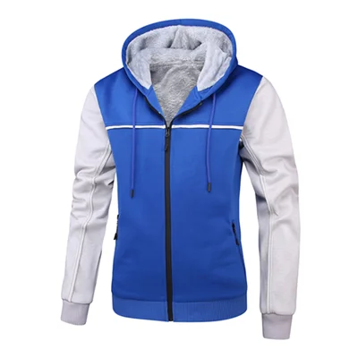 w18-Sky Blue Зимние Повседневные мужские толстовки, свитшоты, куртки, пальто, Мужская толстовка, теплая Толстая флисовая куртка, Мужская ветровка в стиле пэчворк, новая одежда - Цвет: w18-Sky Blue