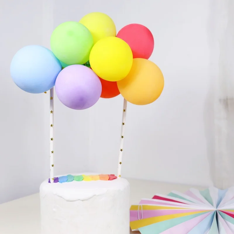 10pcs Balloon Cake Topper Cloud Shape Confetti Birthday Party Dessert Decoration Baby Shower Wedding Decor supplies | Дом и сад