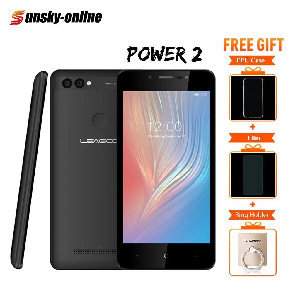 Leagoo power 2 5 0 &quotHD смартфон Android 8 1 ОЗУ Гб ПЗУ 16 Две sim карты GSM WCDMA отпечаток пальца