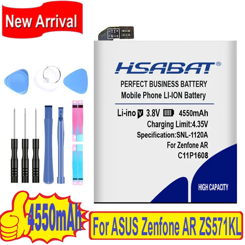 100% Оригинальный HSABAT 4550 мАч C11P1608 Аккумулятор для ASUS Zenfone AR ZS571KL A002 A002A