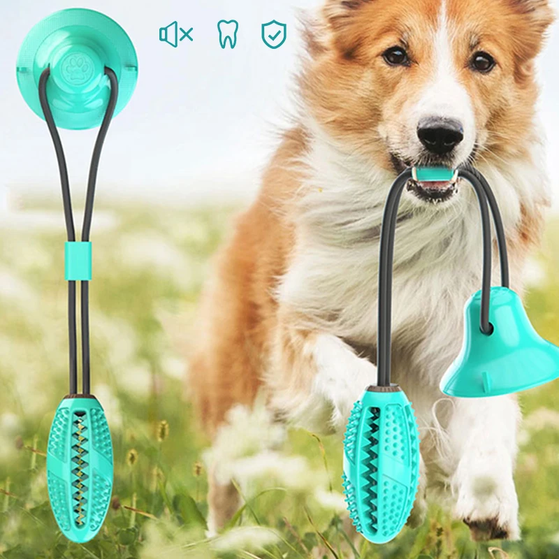 

Pet Dog Toys Silicon Suction Cup Tug Pet Toy Dogs Push Ball Toy Pet Tooth Cleaning Dog Pull Game Toothbrush for Large dog