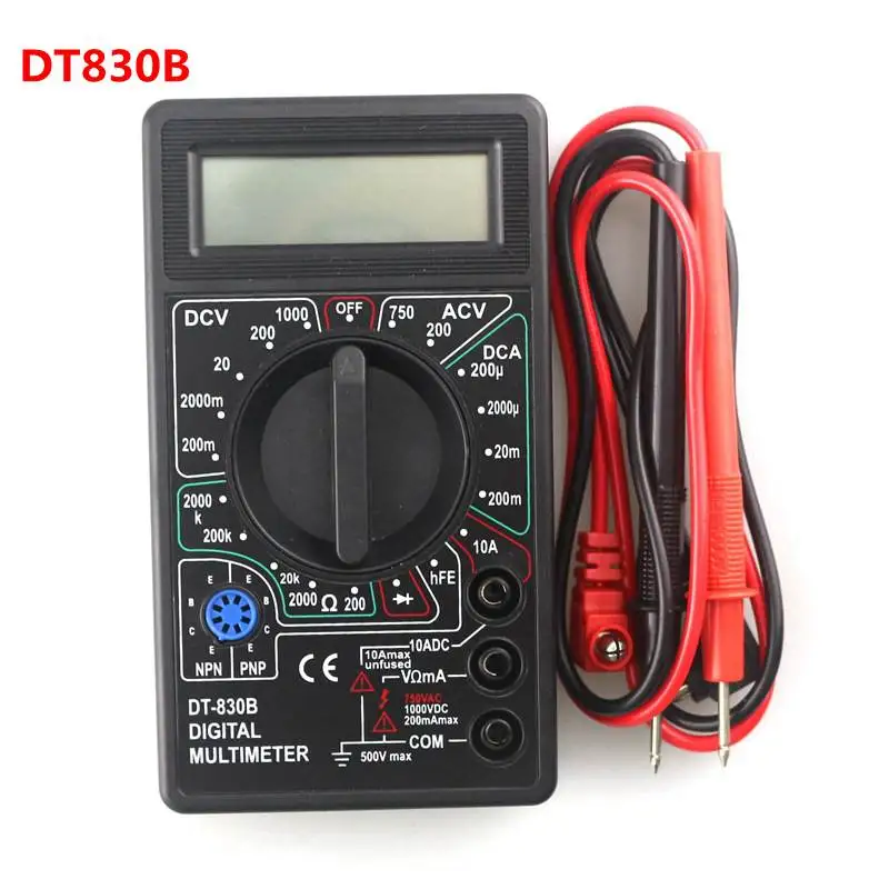 DIDIHOU DT830B AC/DC ЖК дисплей Цифровой мультиметр 750/1000V Вольтметр Амперметр Ом тестер