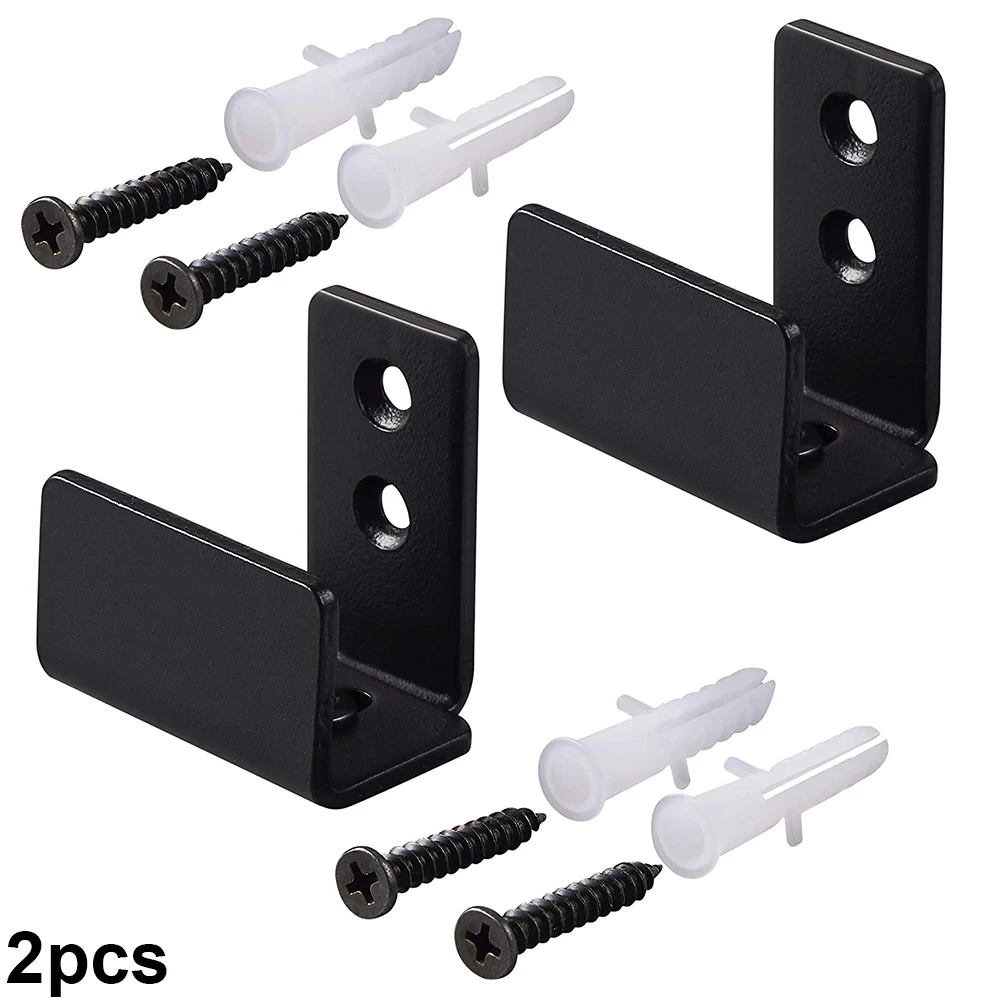 

6PCS Floor Guide Set Wall Mount Adjustable Floor Guide Matte Carbon Steel For 1-3/8" Thickness Sliding Barn Door Hardware