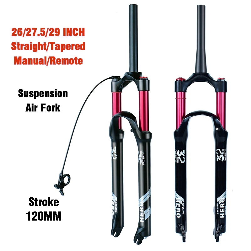 

26/27.5/29er MTB Suspension Air Fork Straight Tapered Tube Bike Fork Magnesium Alloy Accessories for Mountain Bicycle