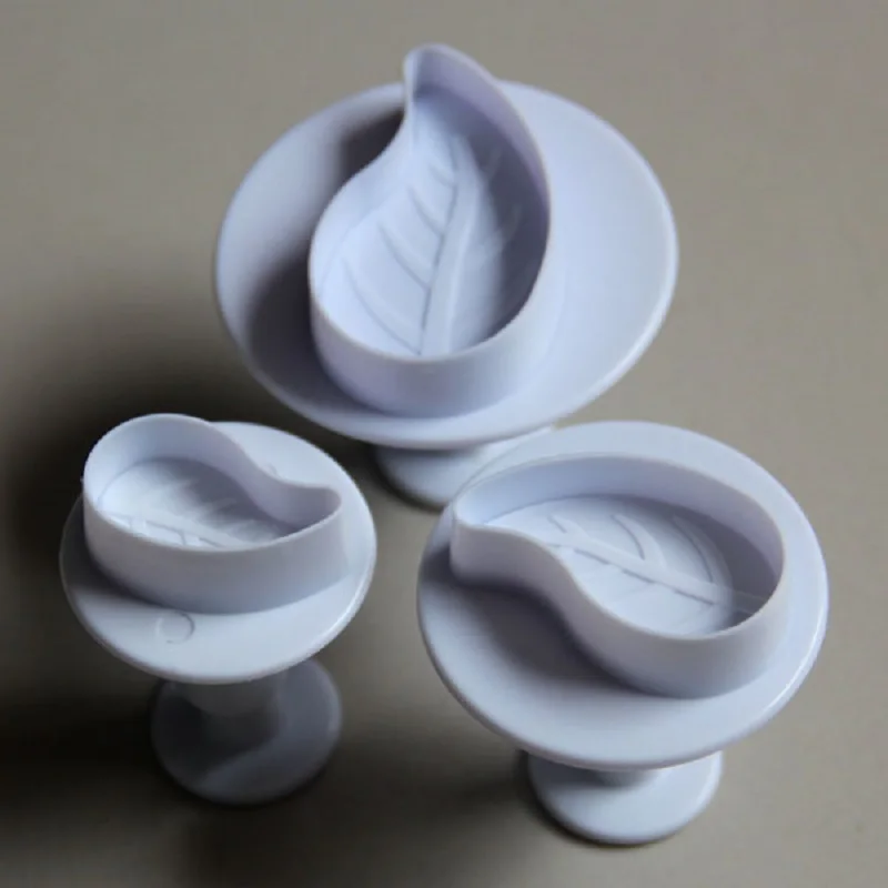 Бесплатная доставка Пластик 3 шт. листья мяты перечной торт вырубки DIY Fondant