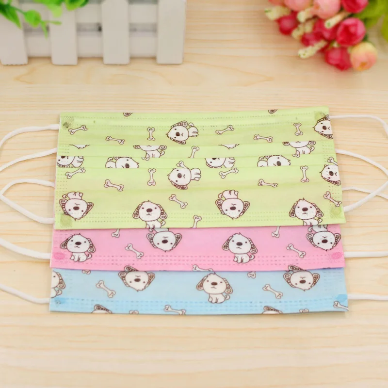 10 шт./компл. мультфильм собака одноразовые для рта маски Kawaii напечатанные трехслойные нетканые Пылезащитная маска для взрослых детей мужчин и женщин