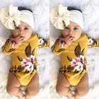 Комбинезон для девочек с длинным рукавом, хлопок, комплект детской одежды