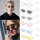 Солнцезащитные очки в ретро-стиле для мужчин и женщин, небольшие винтажные овальные аксессуары для езды на велосипеде, с прозрачными линзами карамельных цветов, 2021