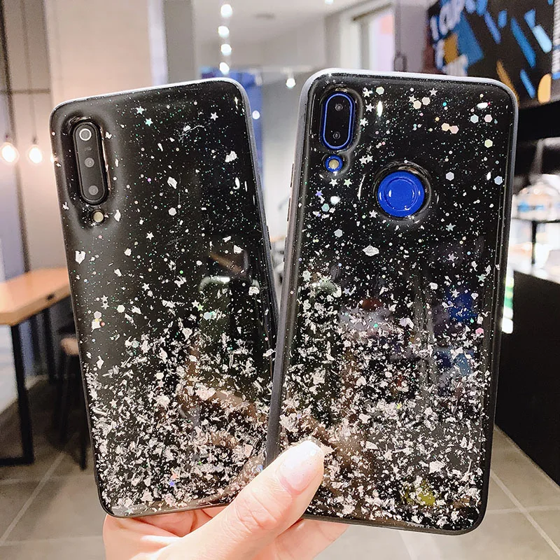 Блестящие чехлы со звездами для телефонов Xiaomi 5X6 6X 8Lite 8SE 9 Mix2s Max3 мягкий чехол для Redmi 6 6Pro 7 Note7 K20 Pro задняя крышка fundas