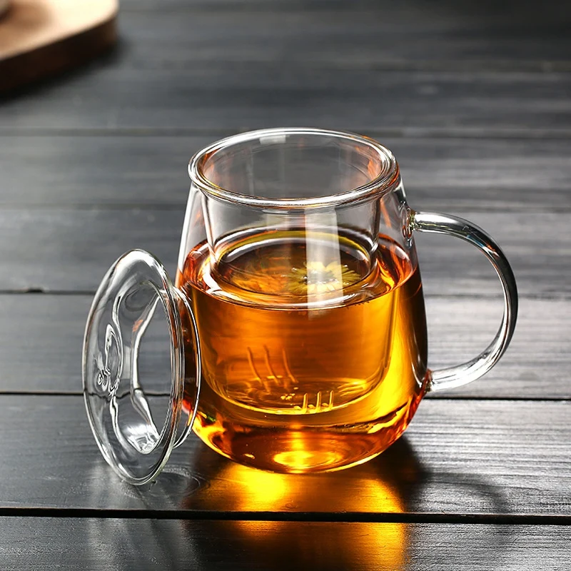

Tea Mug with Lid Filter,Coffee Cups Tea Set Mugs Beer Drink Office Mug Transparent Drinkware Glass Cup Chinese Style
