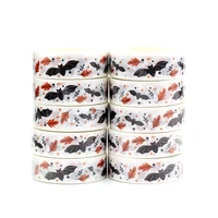new 10pcslot decorative black and orange bat leaf halloween washi tapes bullet journal adhesive masking tape cute papeleria