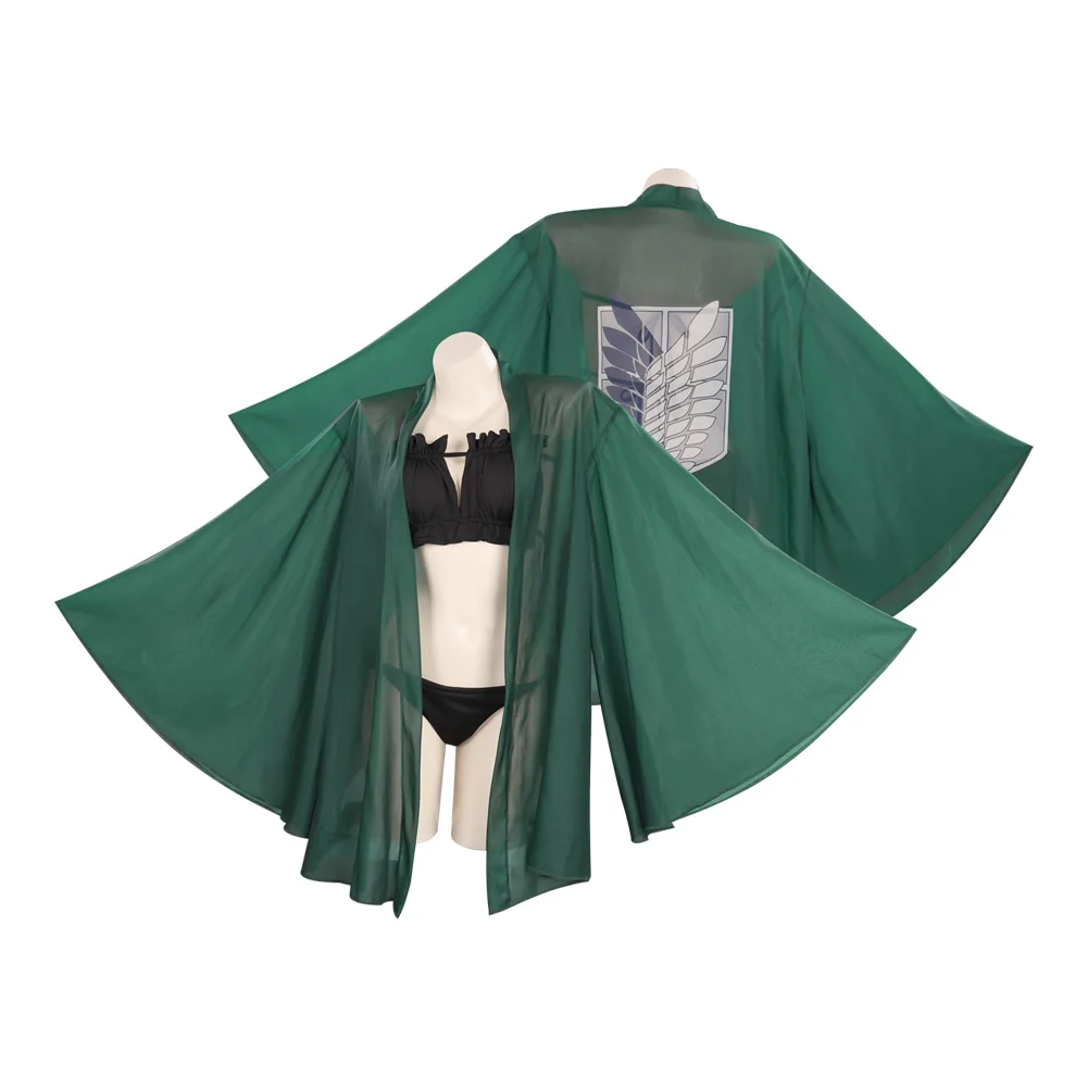 Attack on Titan Cosplay Costume Swimwear Cloak Outfits Halloween Carnival Suit | Costumes