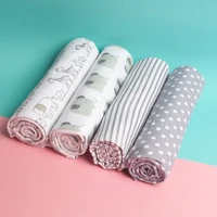 4 pcslot 100 cotton flannel diaper muslin diaper baby blanket cartoon print baby bath swaddle soft childrens muslin swaddle