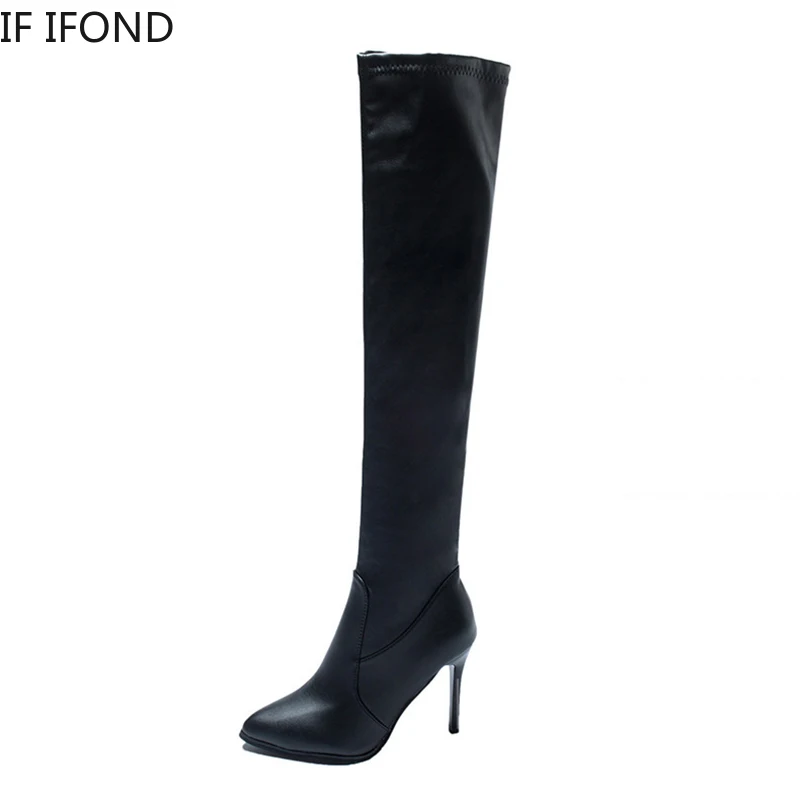 IF IFOND/пикантные женские ботфорты выше колена Модные зимние высокие сапоги из