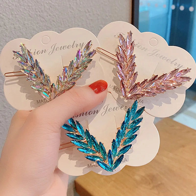 Женская заколка для волос V роскошная блестящая Заколка пряжка с кристаллами