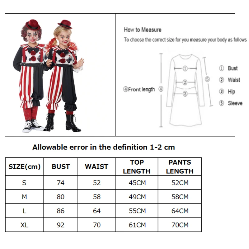 Unisex Kid Carnival Purim Crazy Clown Costume Colorful Circus Burlesque Outfit Cosplay Halloween Fancy Party Dress images - 6