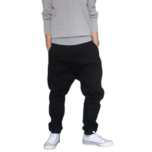 Модные эластичные повседневные штаны-шаровары для мужчин, растягивающиеся брюки в стиле хип-хоп, Свободные мешковатые брюки для треники из хлопка, модная мужская одежда