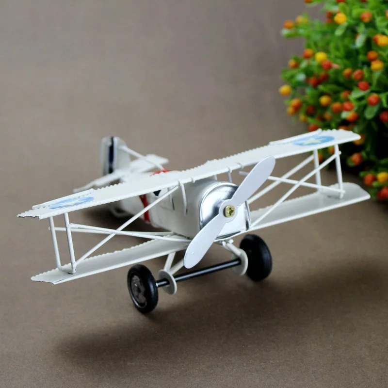 Ретро металлическая модель самолета фигурка истребитель статуэтки старинные