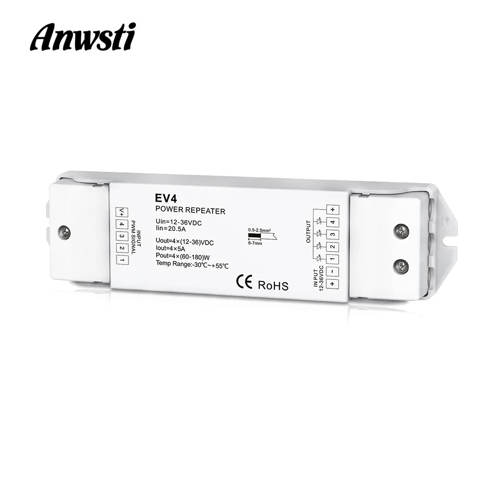Светодиодный Усилитель RGBW 12V 24V 36V DC Постоянное напряжение PWM усилитель мощности 4CH