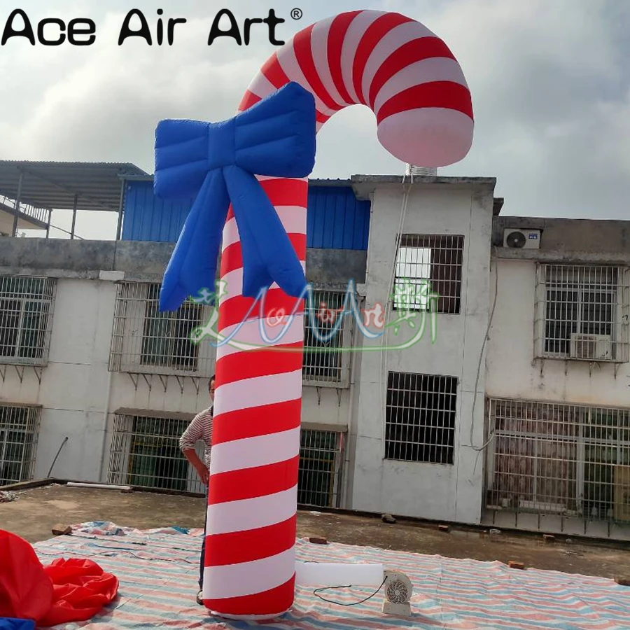 

2 pcs/lot 4m H Oxford Christmas decoration inflatable candy cane,Xmas sticker with free blower on Cheaper price for sale