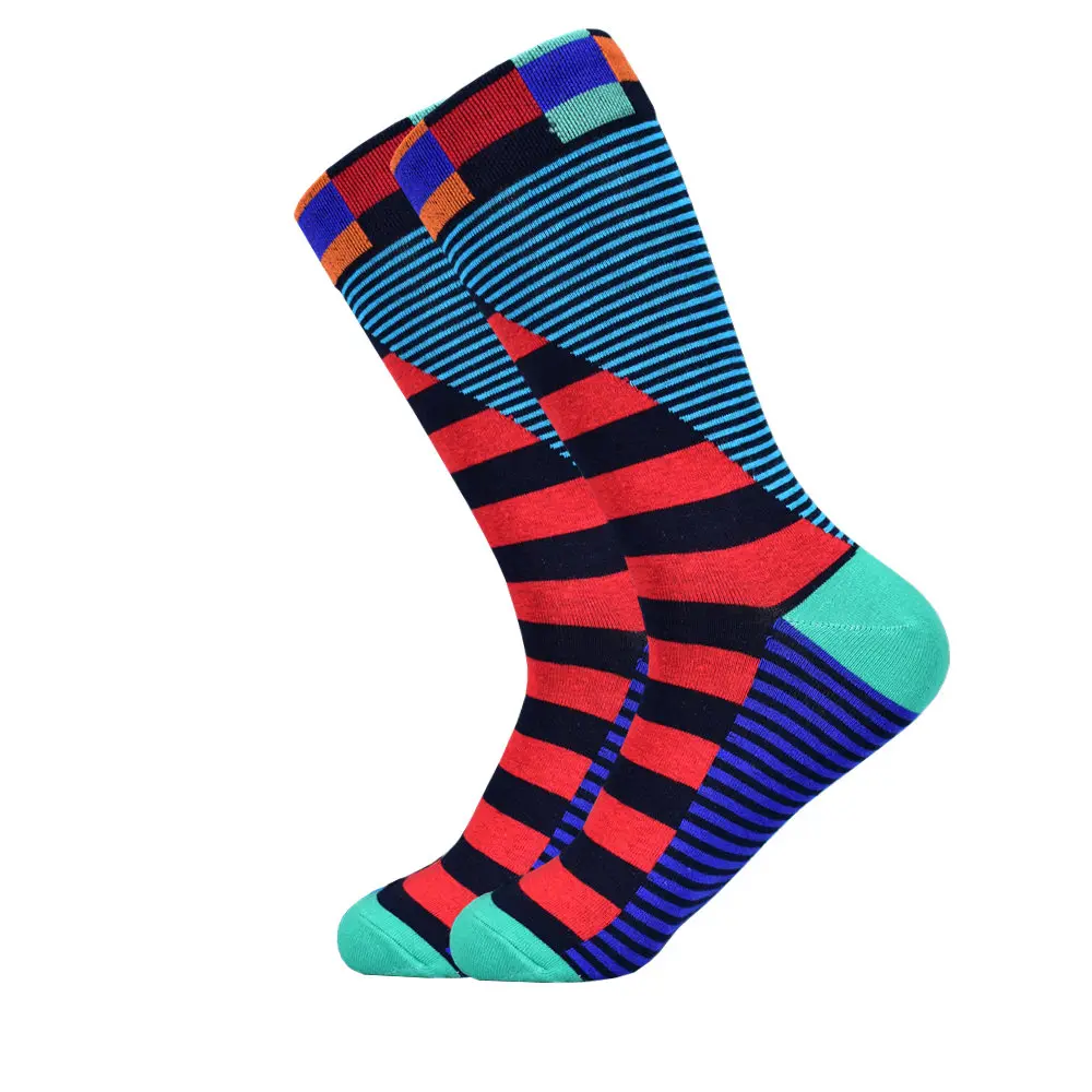 Calcetines Hombre Новые Стандартные мужские носки популярные мужские хлопчатобумажные носки, цветные носки.(5 пара/лот) без коробки