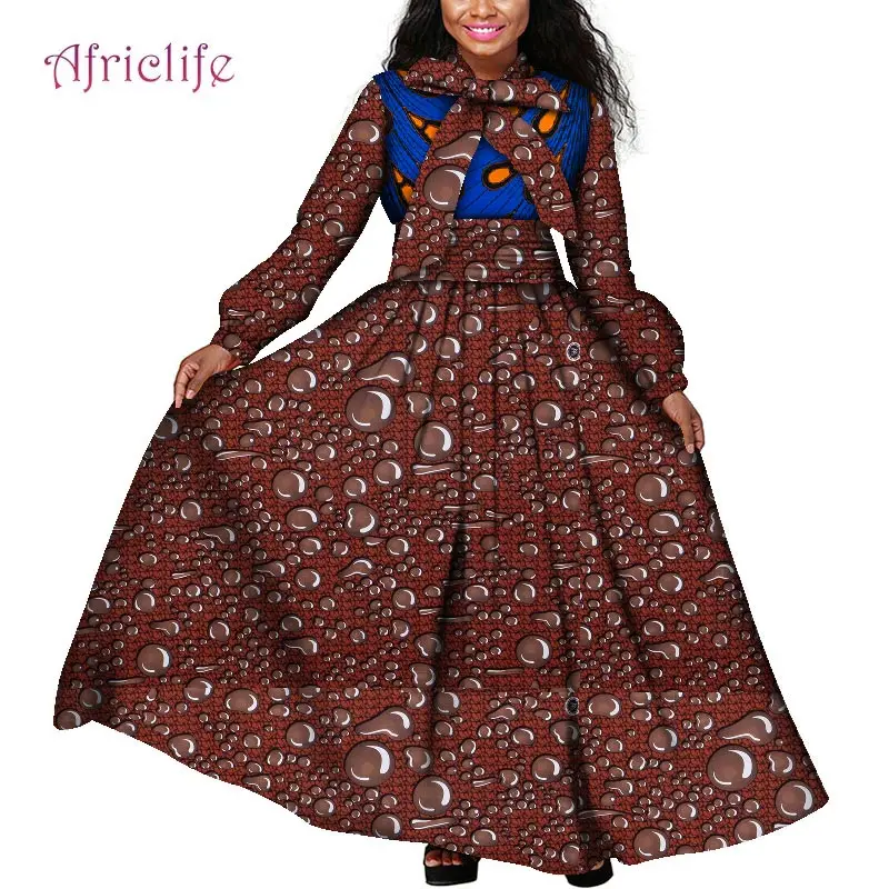 Платья макси большого размера африканская одежда восковая ткань Дашики Анкара