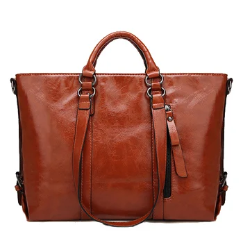 Brown Crossbody Bags Женские кожаные сумки, большая женская сумка, высокое качество, повседневные женские сумки, сумка-тоут, испанская брендовая сумка на плечо, женская большая сумка - Цвет: Brown Crossbody Bags