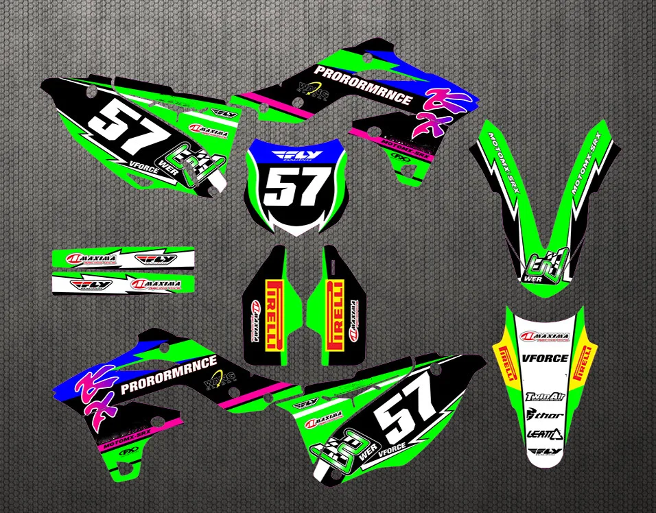 K250F 2016 2013 мотоцикл 3 м графические наклейки Наборы для Kawasaki KXF250 KX250F 2014 2015 KXF 250 KX