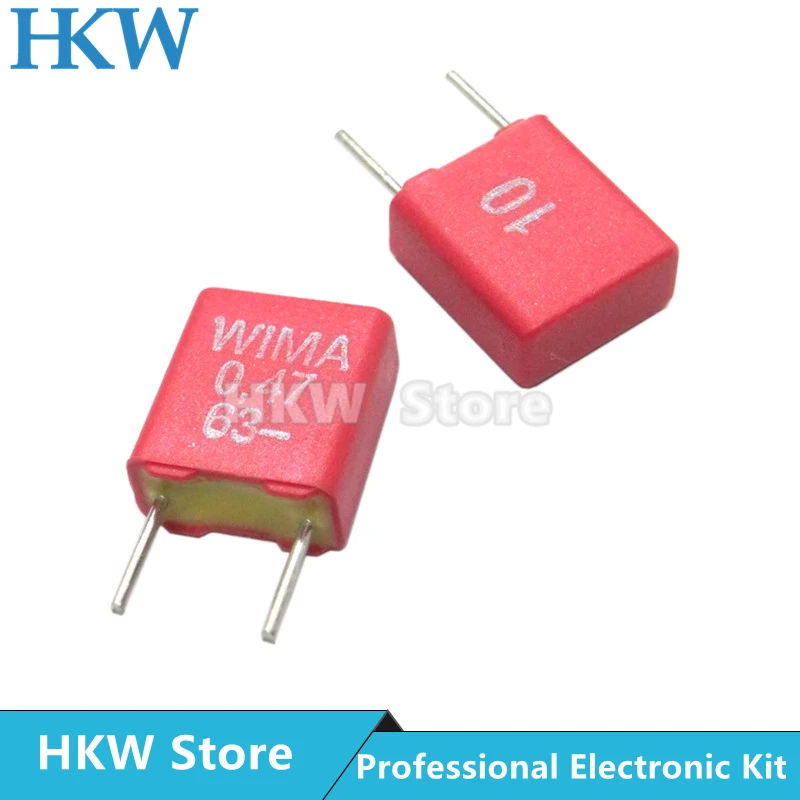5 шт. оригинальный WIMA 0 47 мкФ 63 в красный MKS2 мм пленочный конденсатор Hi-Fi аудио