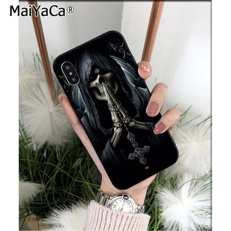 Чехол для телефона MaiYaCa Grim reaper skeleton Rock Music guitar Gun iPhone X XS MAX 6 6s 7 7plus 8 8Plus 5 5S SE XR 11 11pro max |
