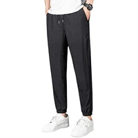 large size m 5xl men solid black pencil pants 2021 quality light casual male trousers fashion comfortable men pants
