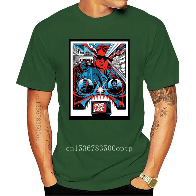 

Новинка, плакат из фильма «они живы», красочное изображение, Мужская (доступно для женщин), футболка, белая, крутая, повседневная, прикольная ...