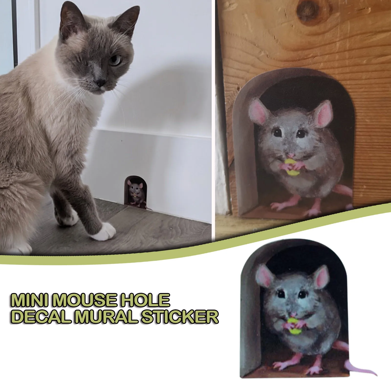 Моделирование 3D настенные украшения миниатюрный Мышь наклейка с отверстием