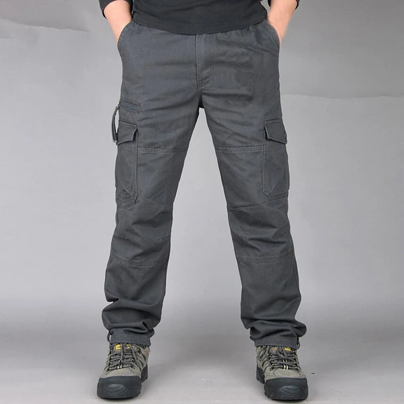 Брюки-карго мужские прямые штаны с карманами длинные брюки уличная одежда слаксы