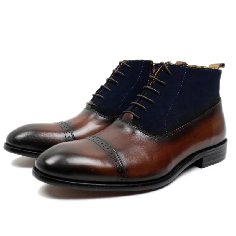 Большие размеры 39-46 Модные ботильоны в джентльменском стиле Мужские модельные