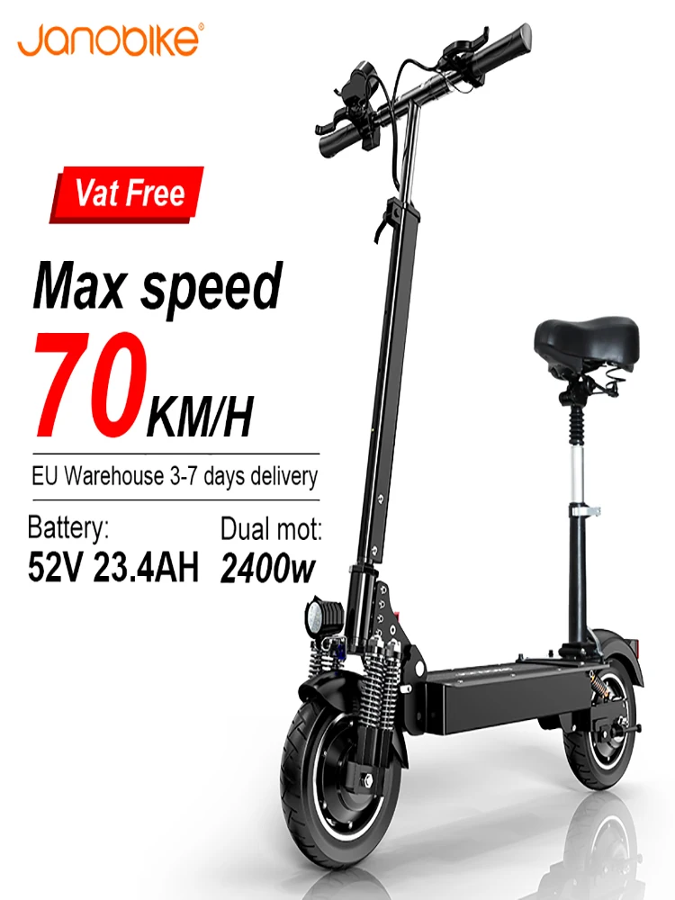 

Janobike T10 Electric Scooter 52V 23.4AH 2000W Dual Motor Dual Hydraulic Brakes Powerful Electric Scooter Foldable E Scooter