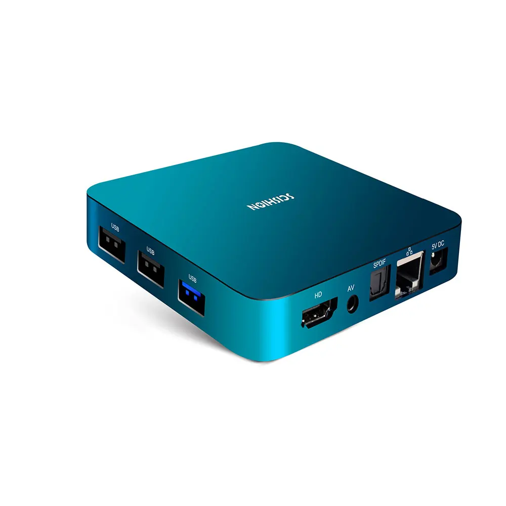 Smart android 8,1 ТВ приставка rk3328 HD 2,4G Wifi usb 3,0 bt4.0 медиаплеер 2+ 16 GB телеприставка с голосовым пультом дистанционного управления SCISHION