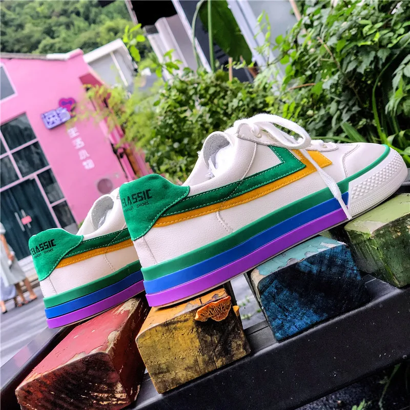 Парусиновая обувь Новинка 2019 года белые туфли на плоской подошве спортивная цвет