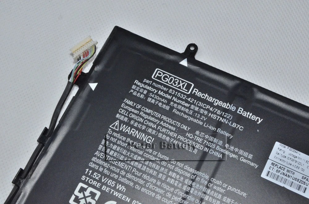 JIGU 11 52 V 65WH оригинальный планшетный аккумулятор HSTNN LB7C PG03XL TPN Q168 для HP Spectre X360 15