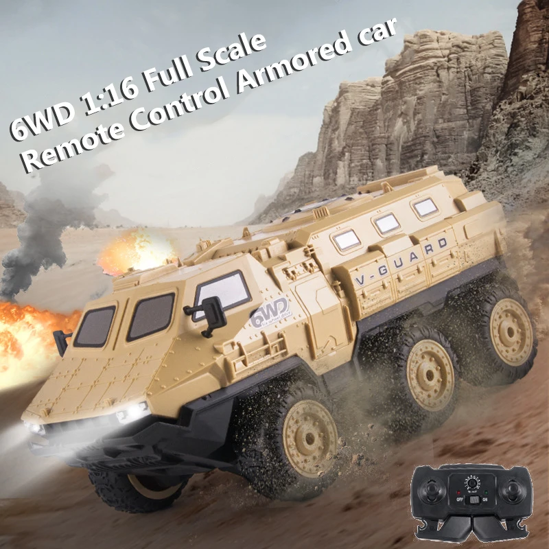 

6WD 2,4G дистанционное управление Управление 1:16 в натуральную величину бронированный грузовик 50 градусов восхождение светодиодный светильни...