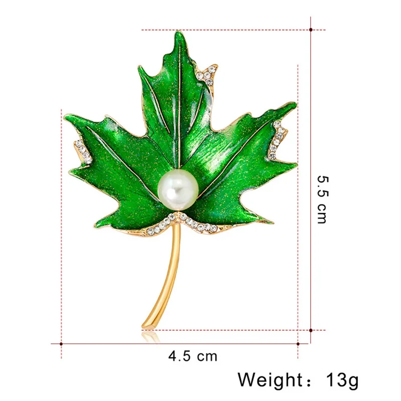 Модные эмалированные броши в виде листьев жемчуга для женщин 2020 Канада Кленовый