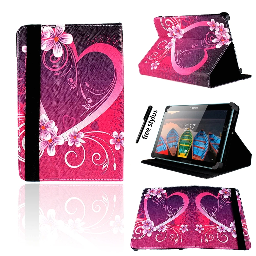 

Printing Folio Leather Stand Case Cover for 8" 10" Lenovo Miix / IdeaPad / Yoga Tablet Lightweight Protective Case